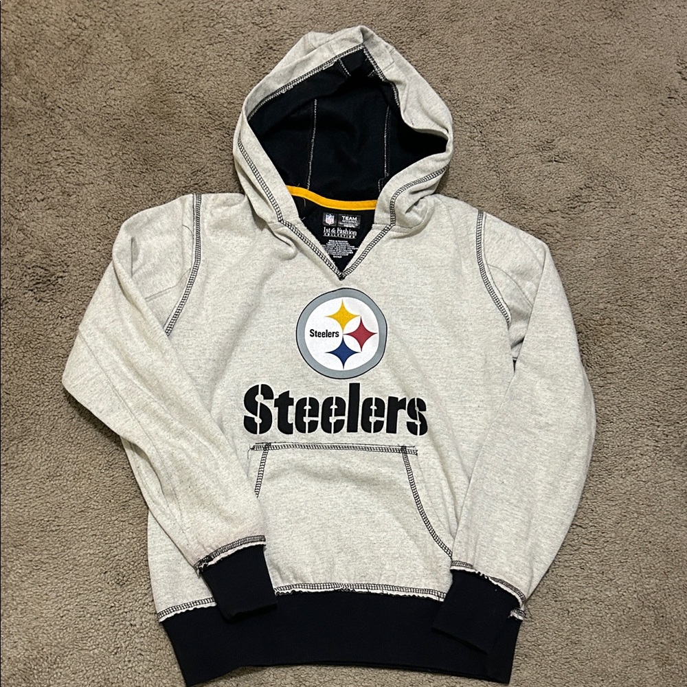 NFL Team Apparel Gray and Black Steelers Hoodie Women’s SMALL 💛🖤
